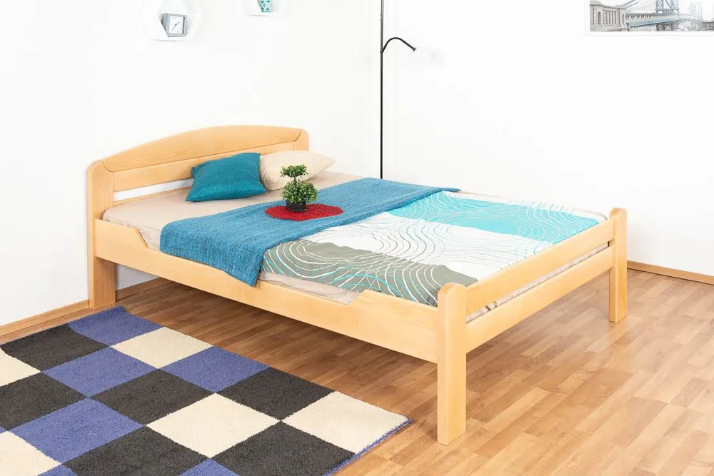 Einzelbett / Gästebett "Easy Premium Line" K5, 140 x 200 cm Buche Vollholz massiv Natur, inkl. Lattenrost