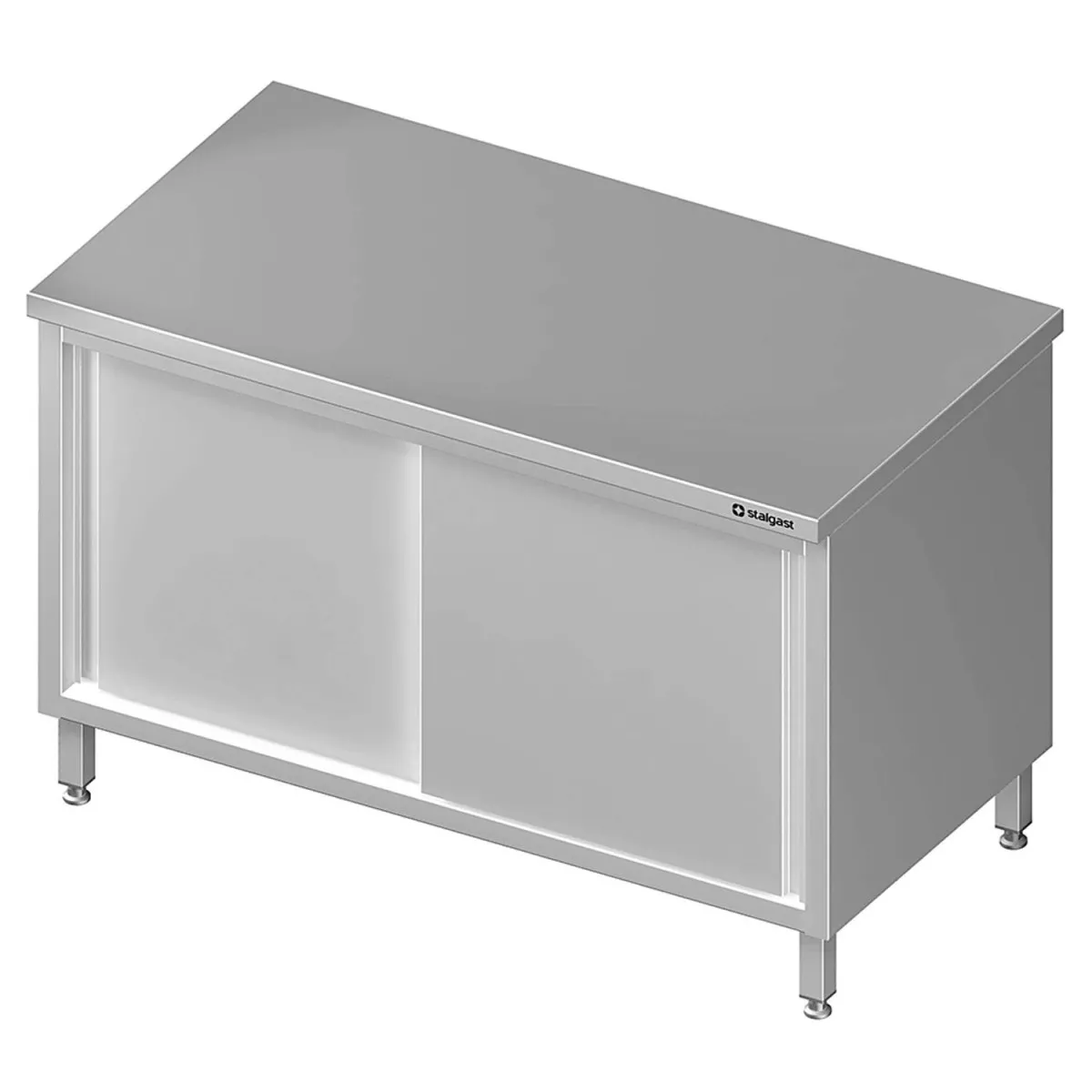Stalgast Edelstahl Durchreicheschrank mit Schiebetüren, 1000x600x850 mm, ohne Aufkantung, verschweißt