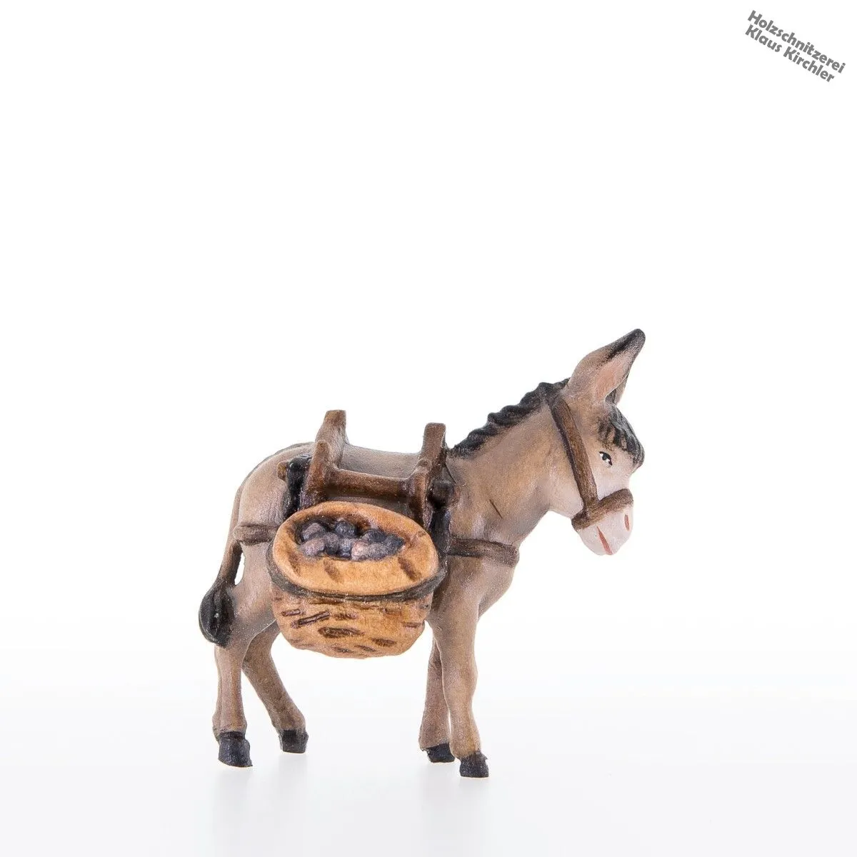 Esel beladen mit Obstkoerben