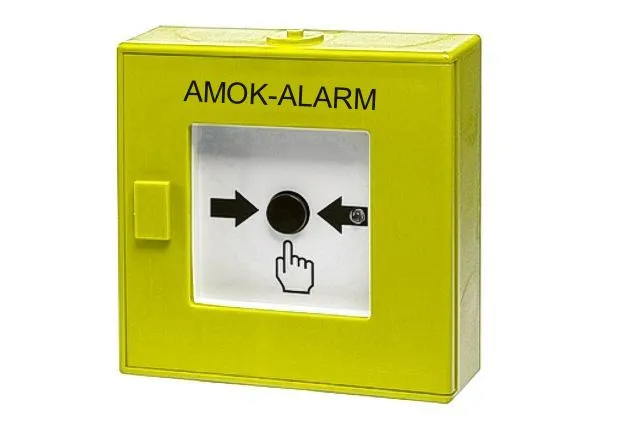Hausalarm AMOK Alarmtaster GELB EN60849 125x125x37mm Handmelder