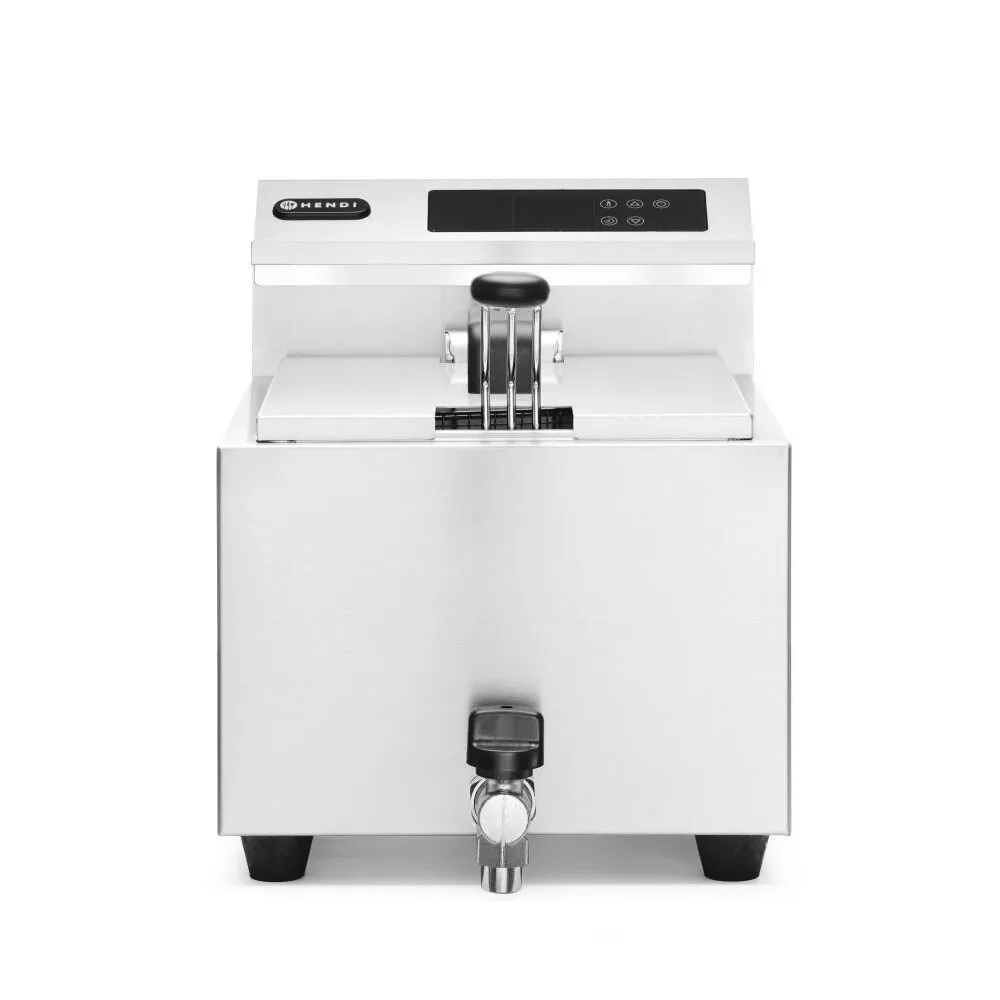 HENDI Friteuse Profi Line digital-mit Ablasshahn-8 l, Profi Line, 8L, 230V/3500W, 300x515x(H)345mm