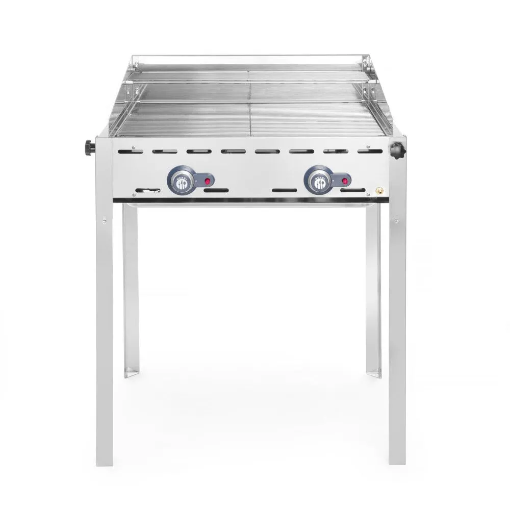 HENDI Grillsystem Green Fire 2 Brenner, Profi Line, 2 Edelstahl Grillroste Gastronorm 1/1, 11,6kW, 740x612x(H)825mm