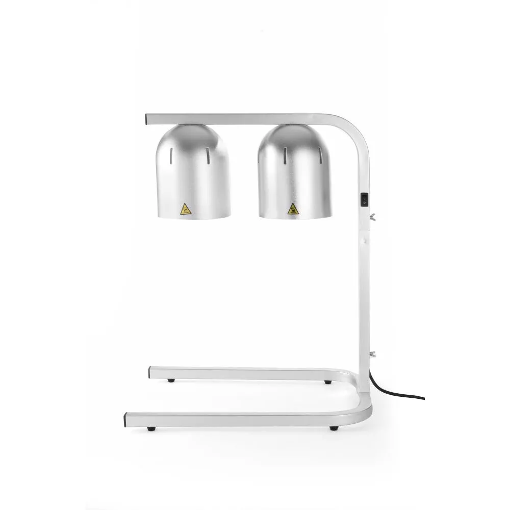 HENDI Wärmebrücke mit 2 Infrarotlampen, Silber, 230V/500W, 453x360x(H)790mm