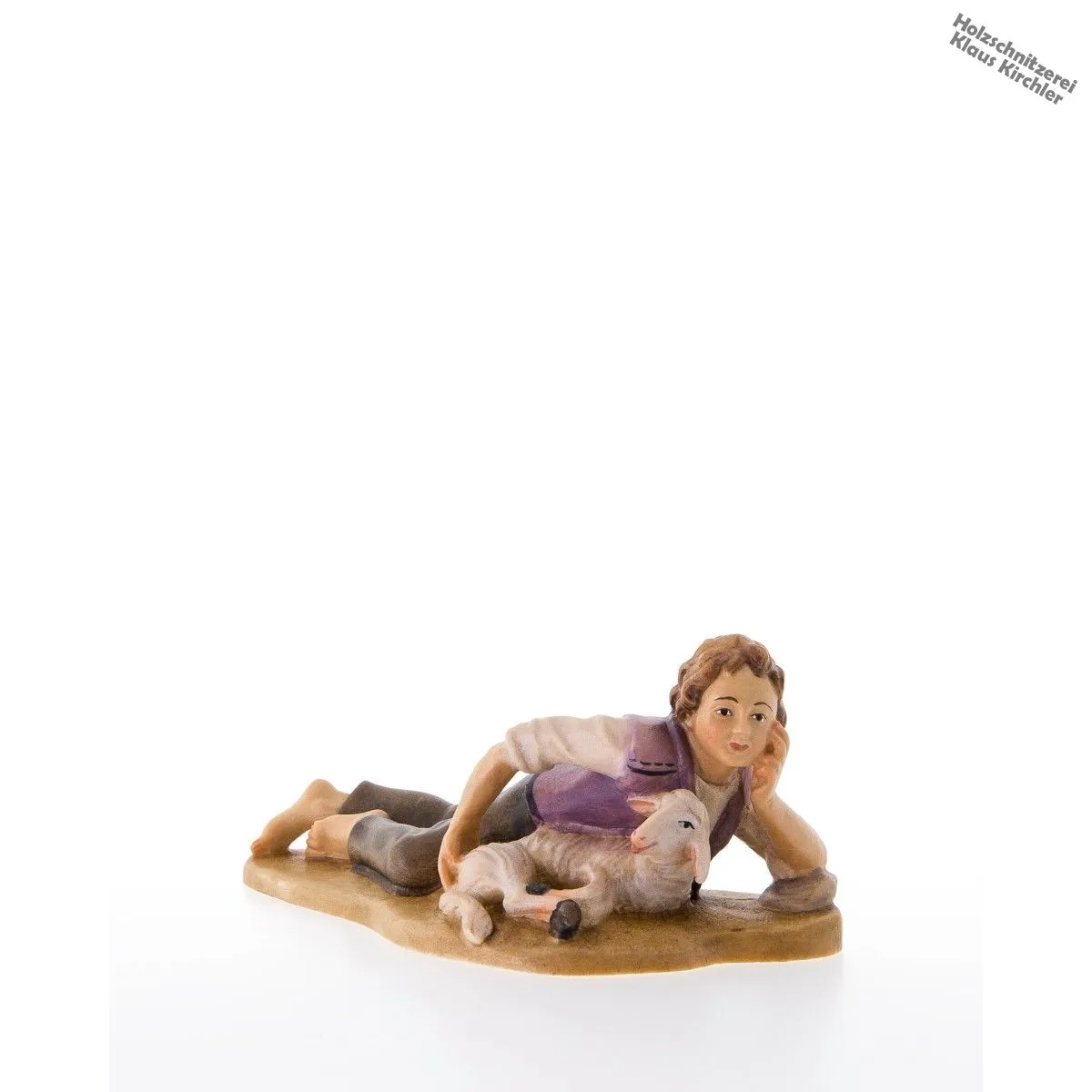 Hirt liegend mit Schaf