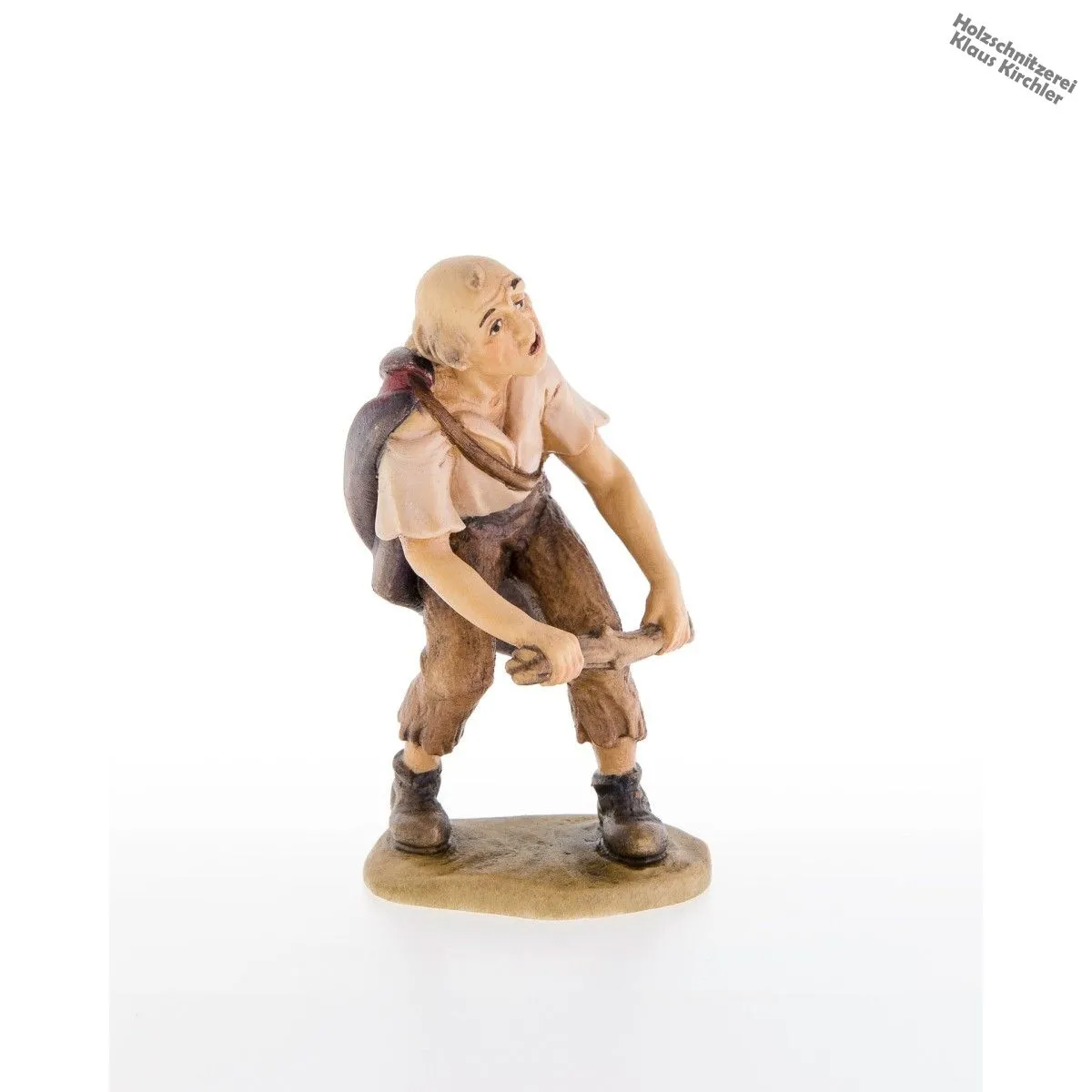 Hirt mit Ast in beiden Haenden