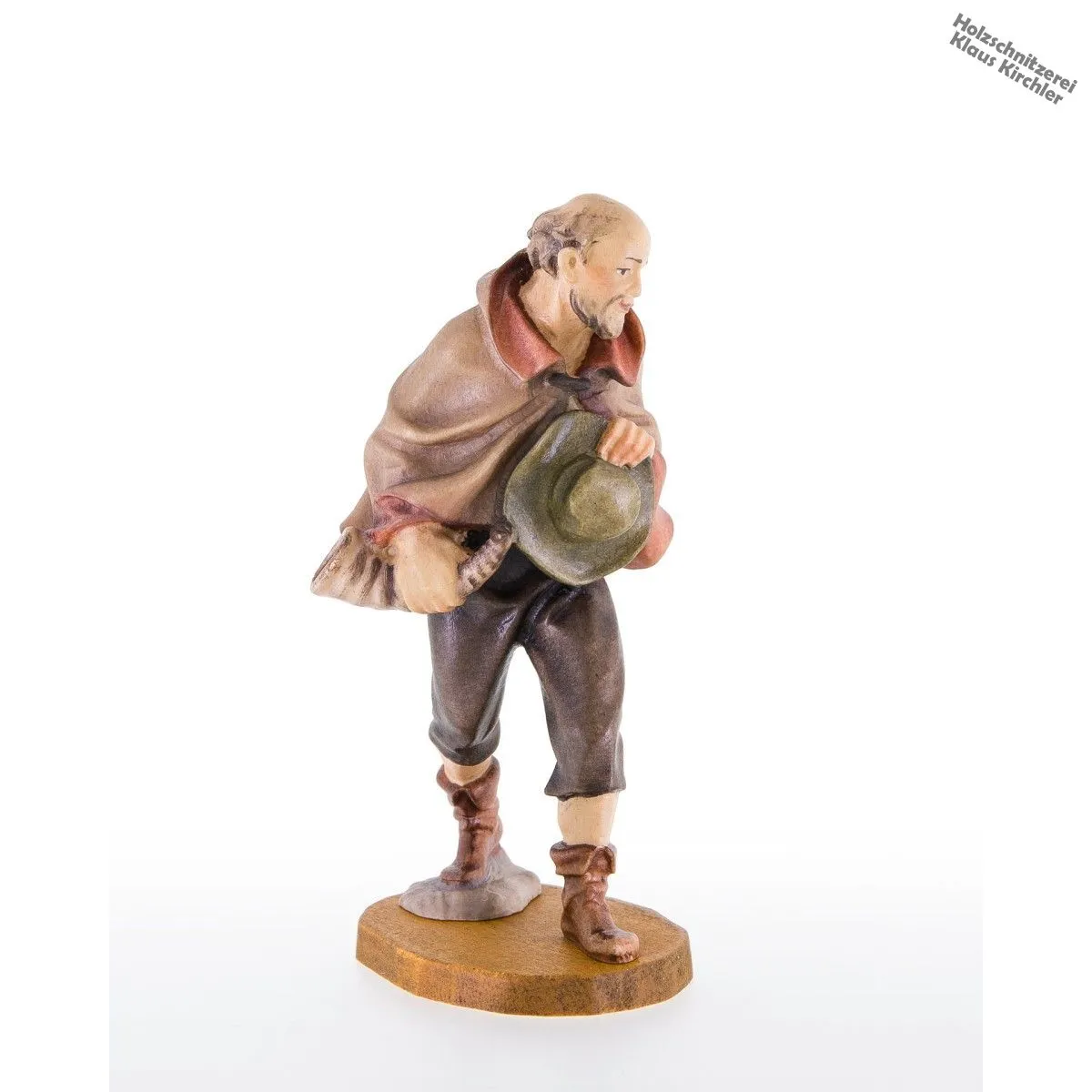 Hirt mit Glatze, Hut und Horn