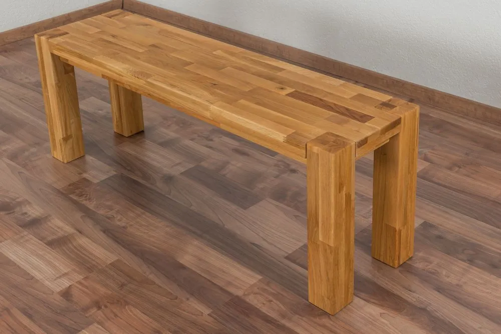Bank Wooden Nature 133 Eiche massiv - 120 x 33 cm (L x B)