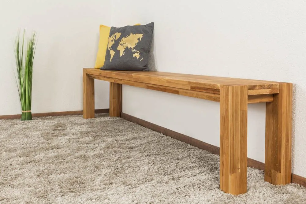 Bank Wooden Nature 133 Eiche massiv - 200 x 33 cm (L x B)