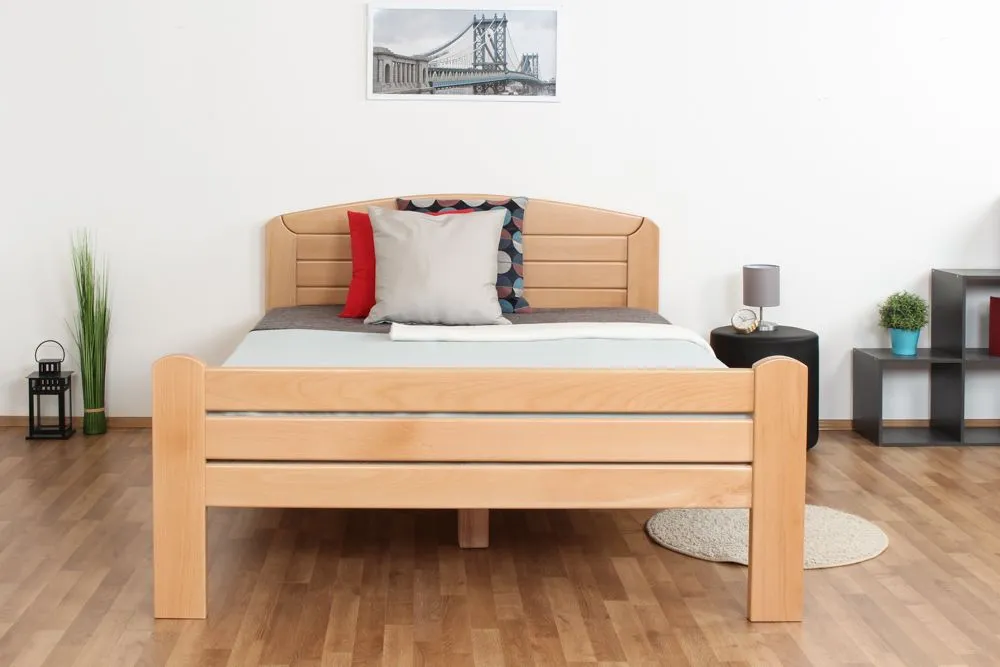 Einzelbett / Gästebett "Easy Premium Line" K7, 140 x 200 cm Buche Vollholz massiv Natur