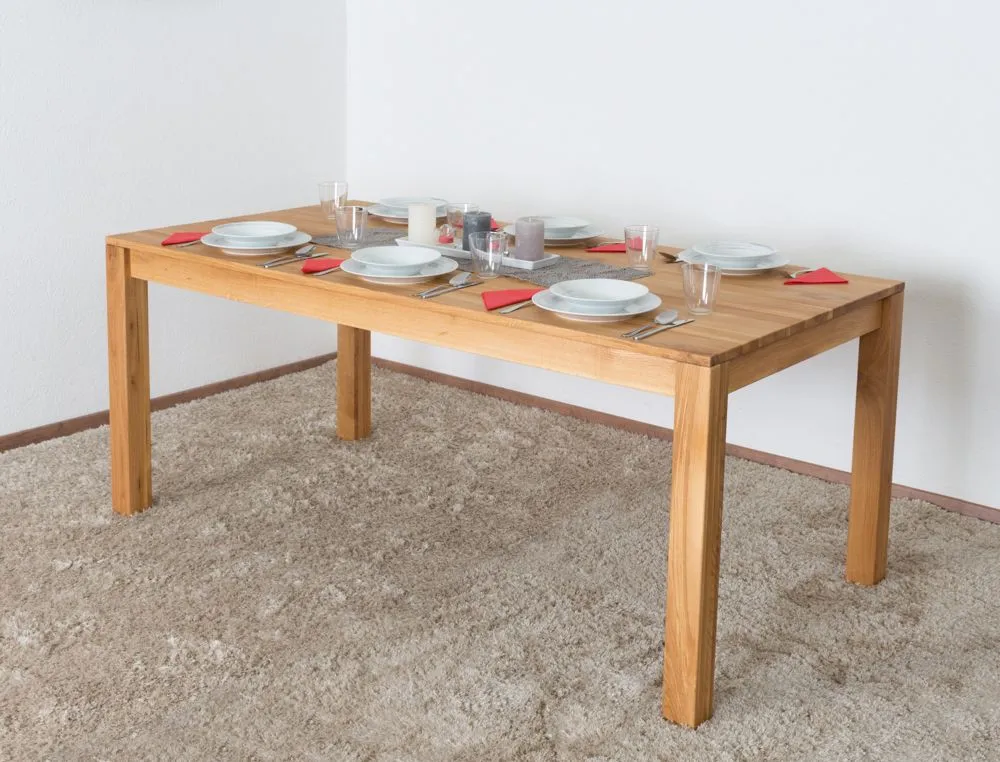 Esstisch Wooden Nature 417 Eiche massiv geölt - 180 x 90 cm (B x T)