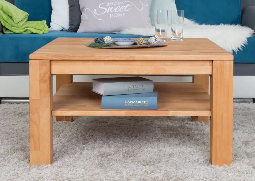 Couchtisch Wooden Nature 122 Kernbuche massiv - 80 x 80 x 45 cm (B x T x H)