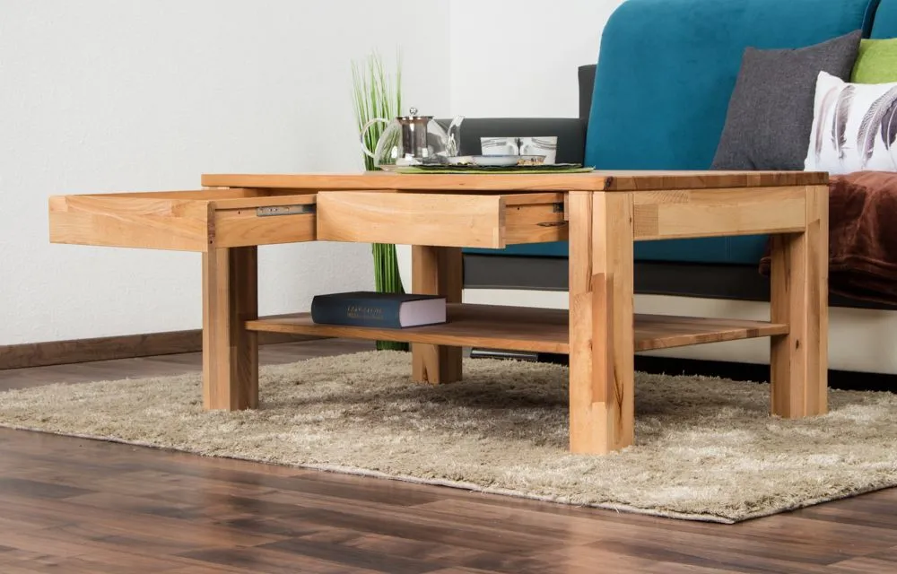 Couchtisch Wooden Nature 11 Kernbuche massiv geölt - 100 x 70 x 45 cm (B x T x H)