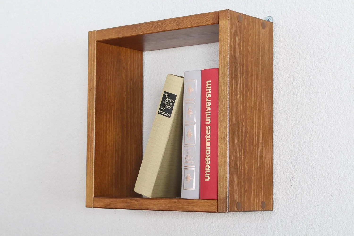 Hängeregal / Wandregal Kiefer massiv Vollholz Eichefarben Rustikal Junco 283A - 30 x 30 x 12 cm (H x B x T)