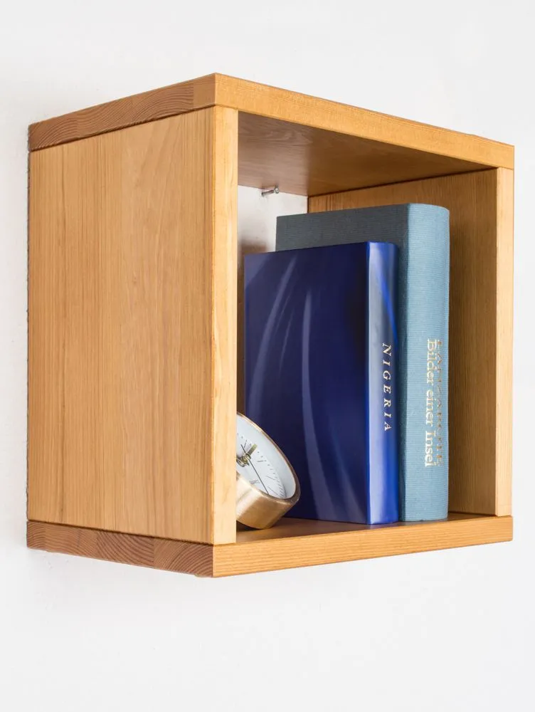 Hängeregal / Wandregal Kiefer massiv Vollholz Erlefarben Junco 291C - 30 x 30 x 20 cm (H x B x T)