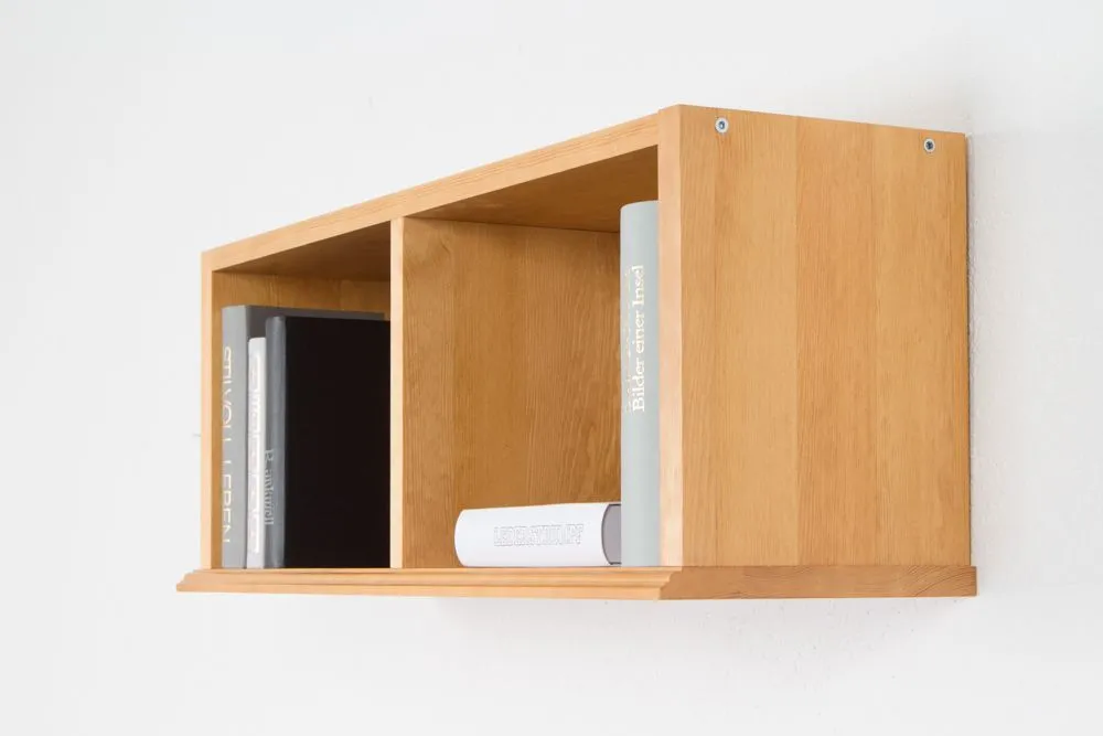 Hängeregal / Wandregal Kiefer massiv Vollholz Erlefarben Junco 334 - 30 x 81 x 24 cm (H x B x T)