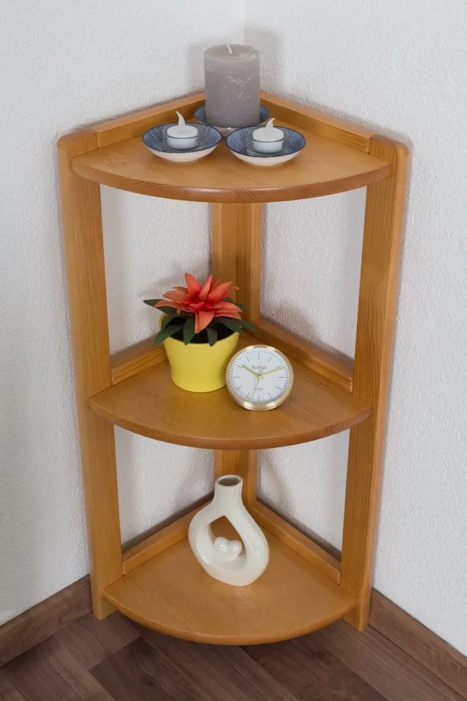 Regal / Eckregal Kiefer massiv Vollholz Erlefarben Junco 62 - 40 x 30 x 86 cm (B x T x H)