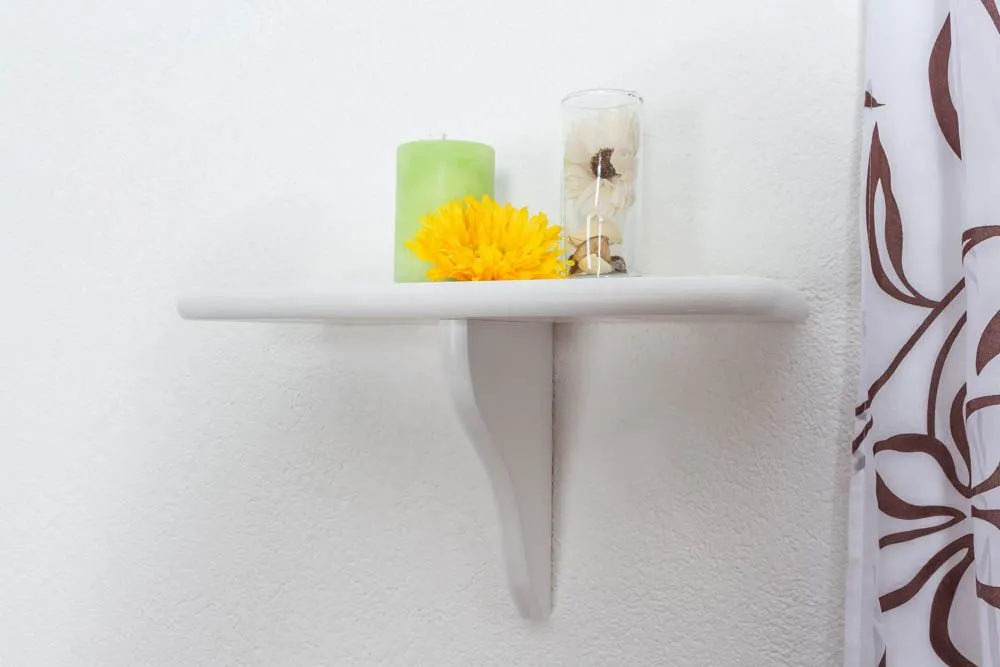 Hängeregal / Wandregal Kiefer Vollholz massiv weiß lackiert 020 - Abmessung 24 x 40 x 20 cm (H x B x T)