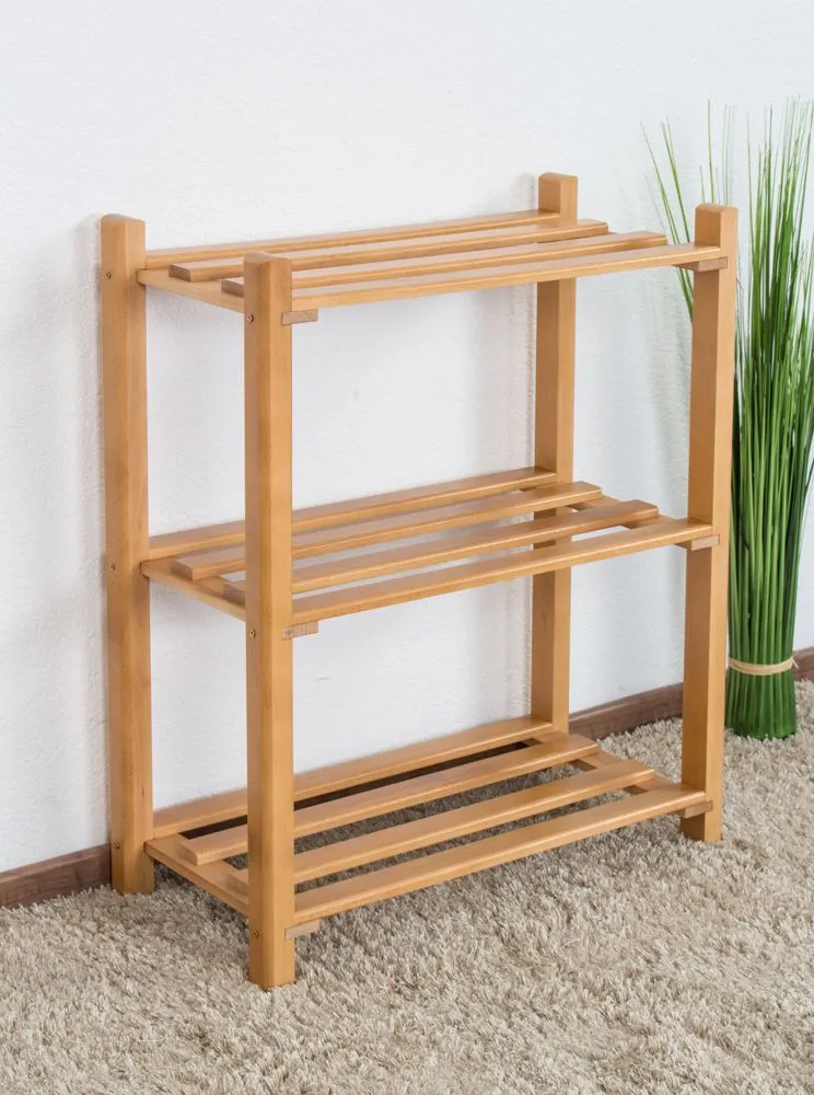 Schuhregal Buche Vollholz massiv Erlefarben Junco 224 - 70 x 58 x 26 cm (H x B x T)