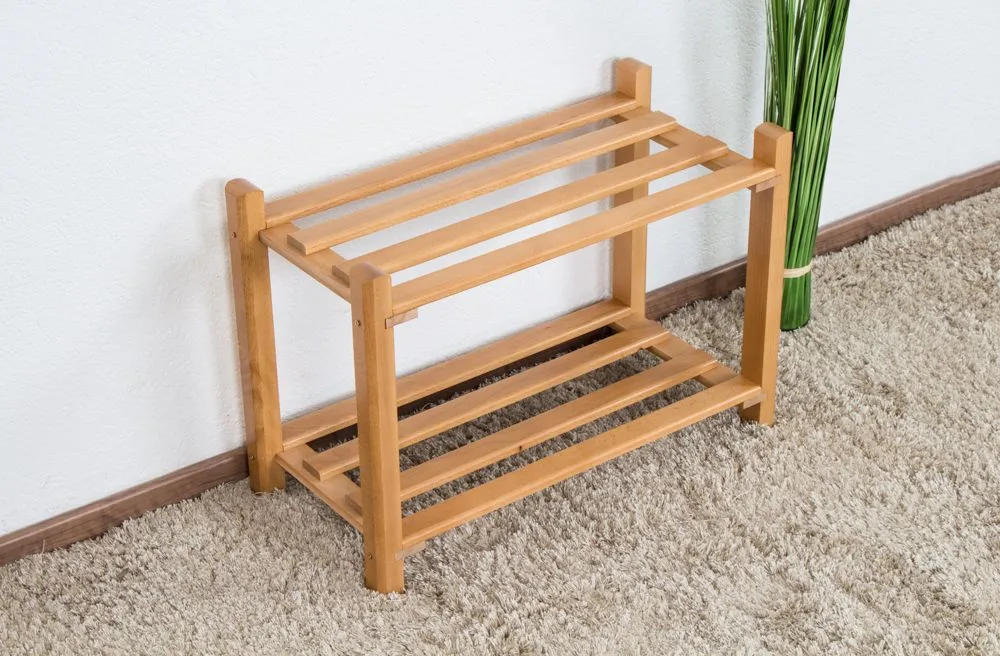 Schuhregal Buche Vollholz massiv Erlefarben Junco 225 - 40 x 58 x 26 cm (H x B x T)