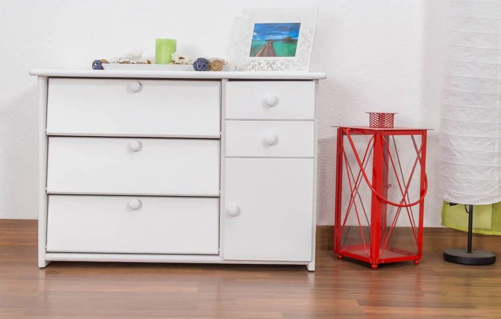 Schuhschrank 009 Kiefer massiv Vollholz weiß lackiert - Abmessung 62 x 90 x 40 cm (H x B x T)