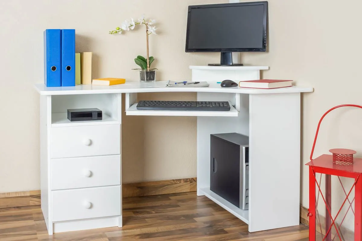 Schreibtisch Holz weiß