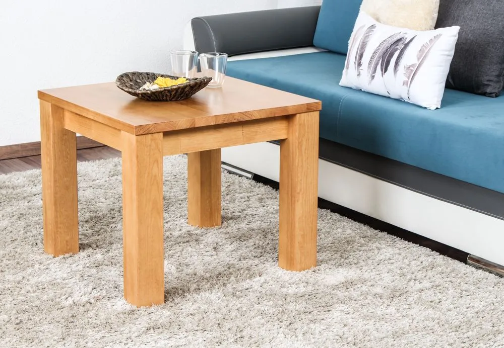 Couchtisch Kiefer massiv Vollholz Erlefarben Junco 485 – Abmessung: 60 x 60 x 50 cm (B x T x H)