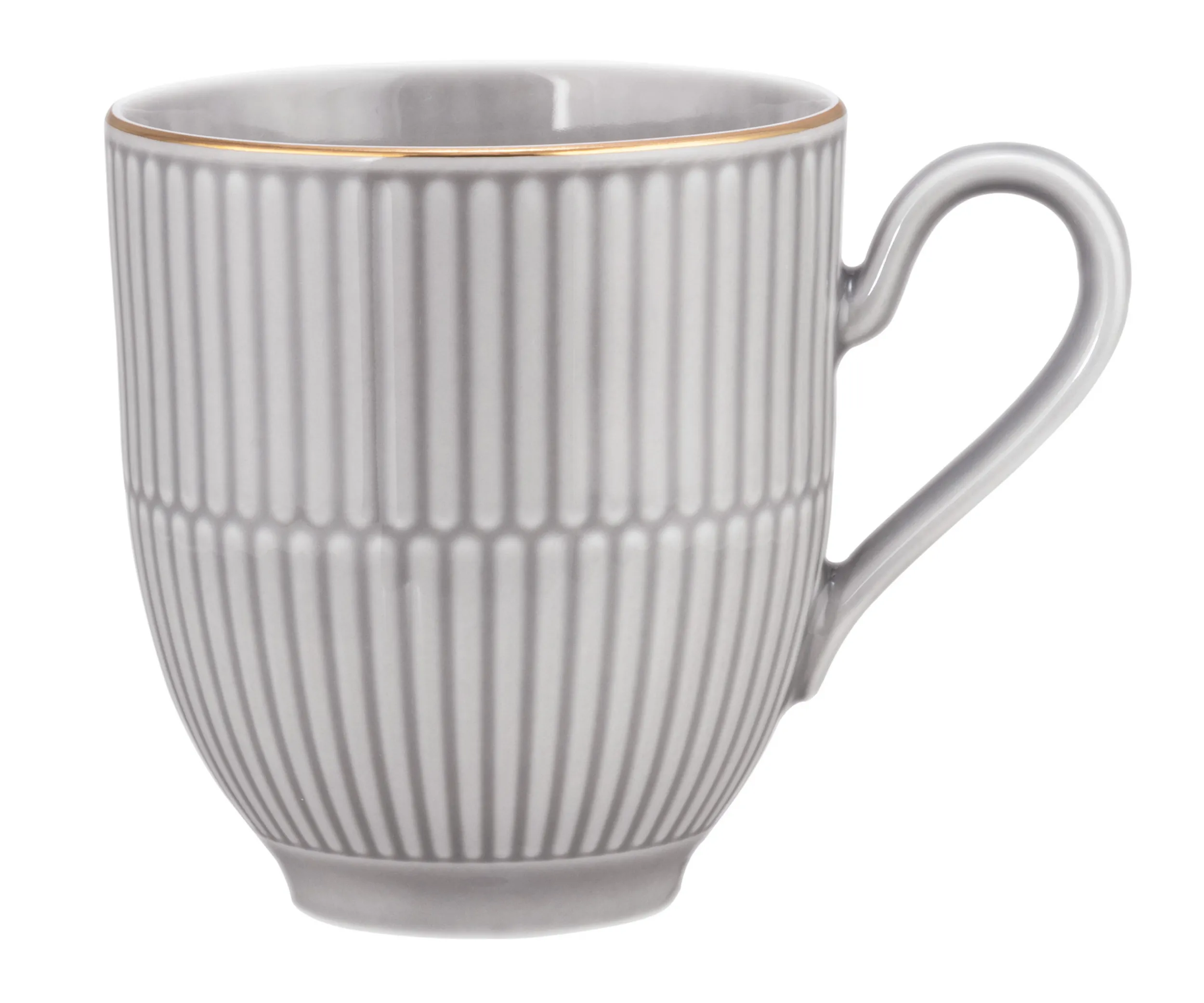Becher mit Henkel Seltmann Weiden Amina Silbergrau Goldrand