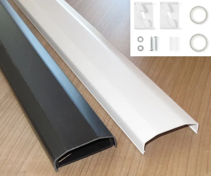 110cm TV Fernseher Kabelkanal halbrund Schwarz 62x20mm Kunststoff