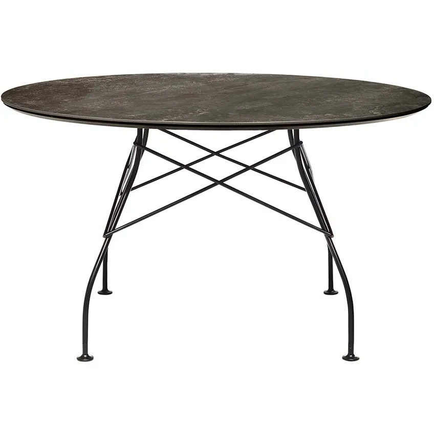 Tisch Glossy Marmor Schwarz (Ø 128cm) von Kartell