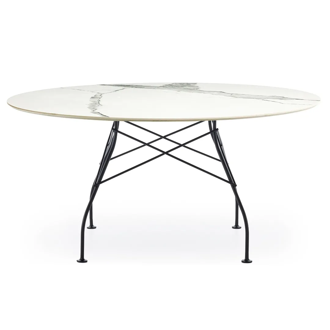 Tisch Glossy XXL Marmor Schwarz (Ø 150cm) von Kartell