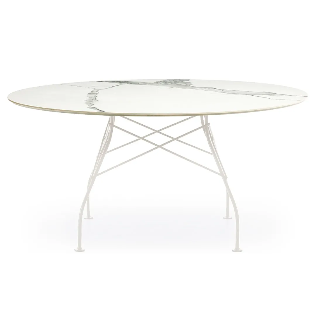 Tisch Glossy XXL Marmor Weiß (Ø 150cm) von Kartell