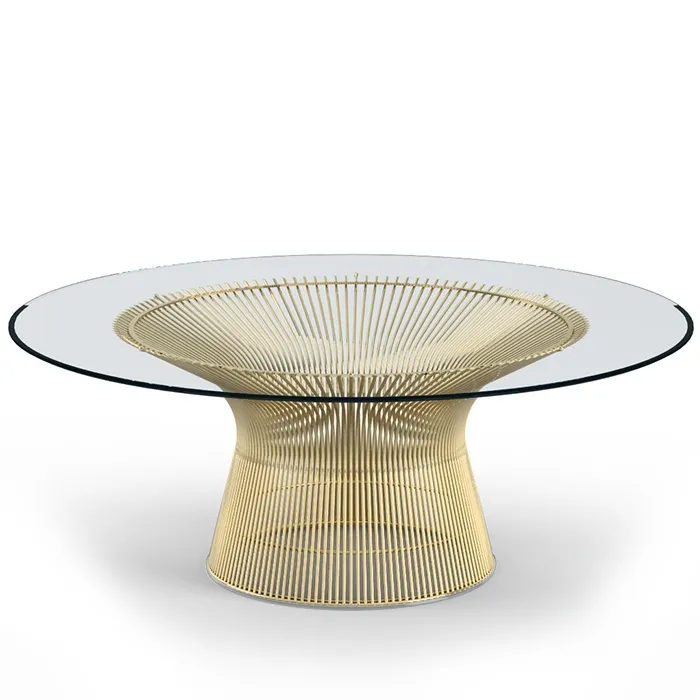 Platner Gold Couchtisch (107cm) von Knoll International