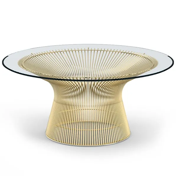Platner Gold Couchtisch (90cm) von Knoll International
