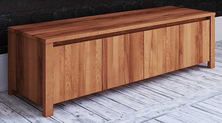 TV-Unterschrank Tasman 20 mit 3 Fächern, Kernbuche Massivholz geölt, Maße: 43 x 150 x 45 cm, mit vier Türen, erstklassige Materialien