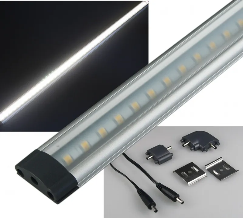 LED Unterbauleuchte Lichtleiste für Küchen Schränke Regale Bar 50cm 5W 4000K Tageslicht