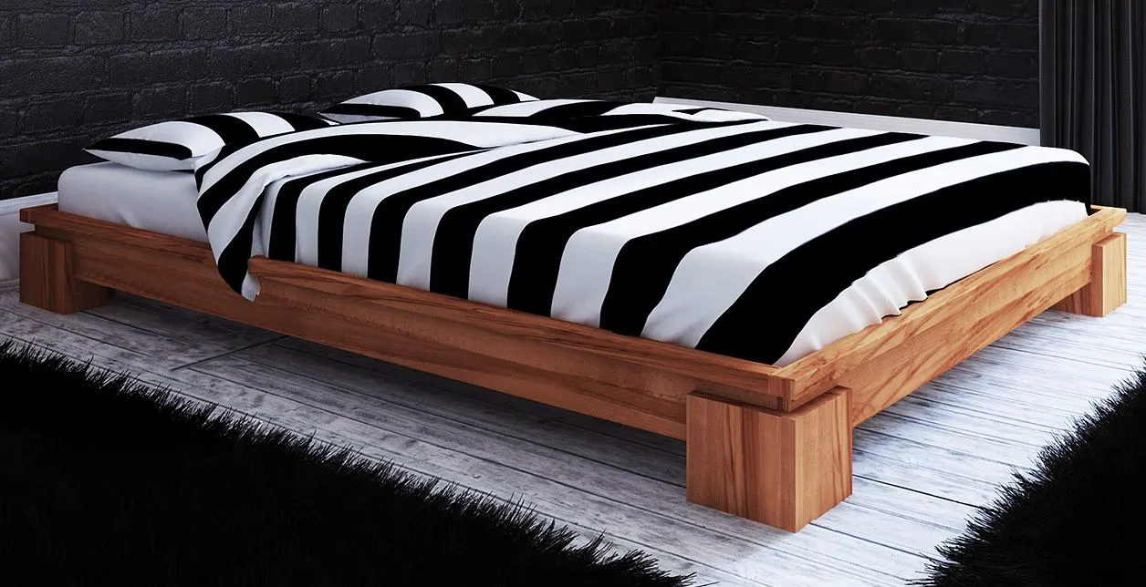 Doppelbett Tasman 02 Kernbuche massiv geölt - Liegefläche: 160 x 200 cm (B x L)