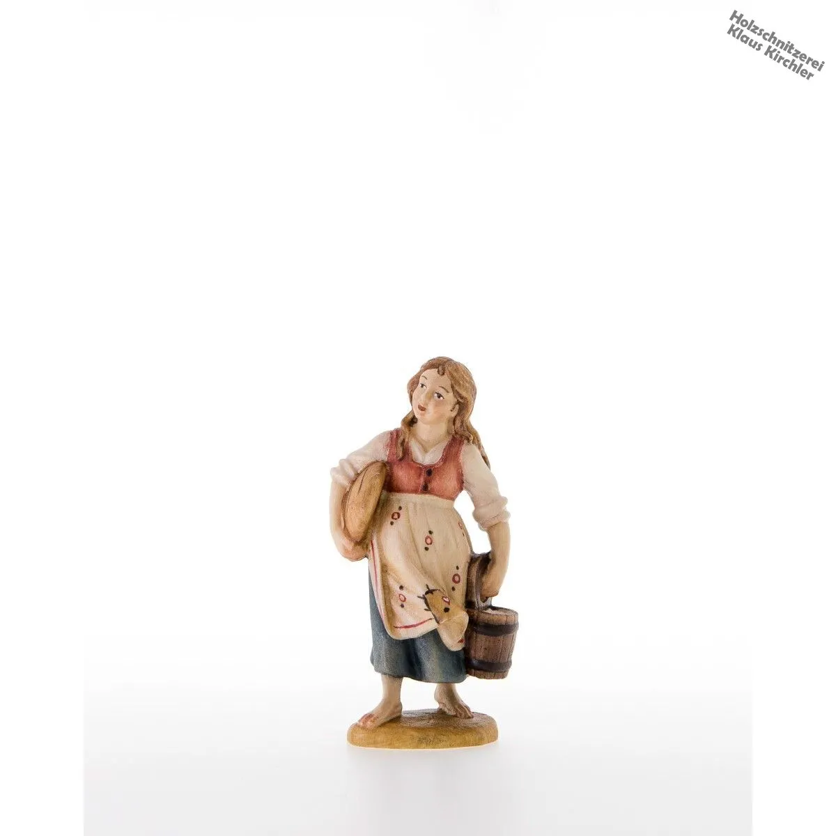 Maedchen mit Brot und Holzeimer