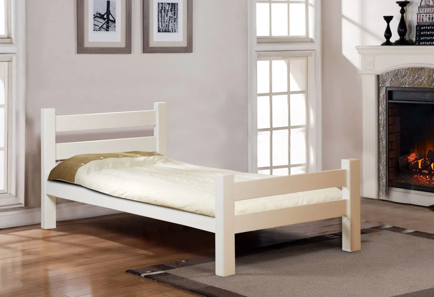 Jugendbett Henry 10, Farbe: Weiß, Buche massiv - Liegefläche: 140 x 200 cm (B x L)