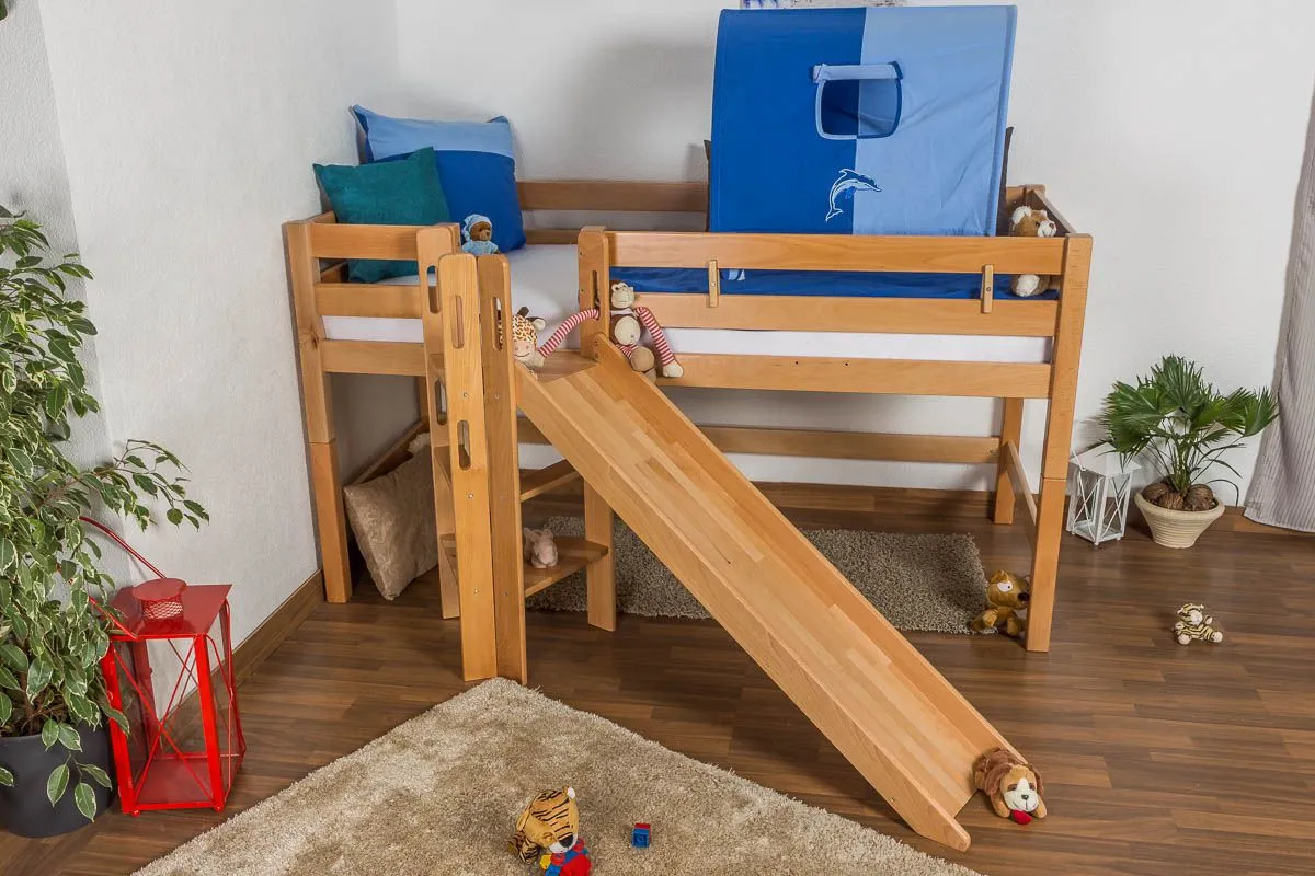 Kinderhochbett mit Rutsche