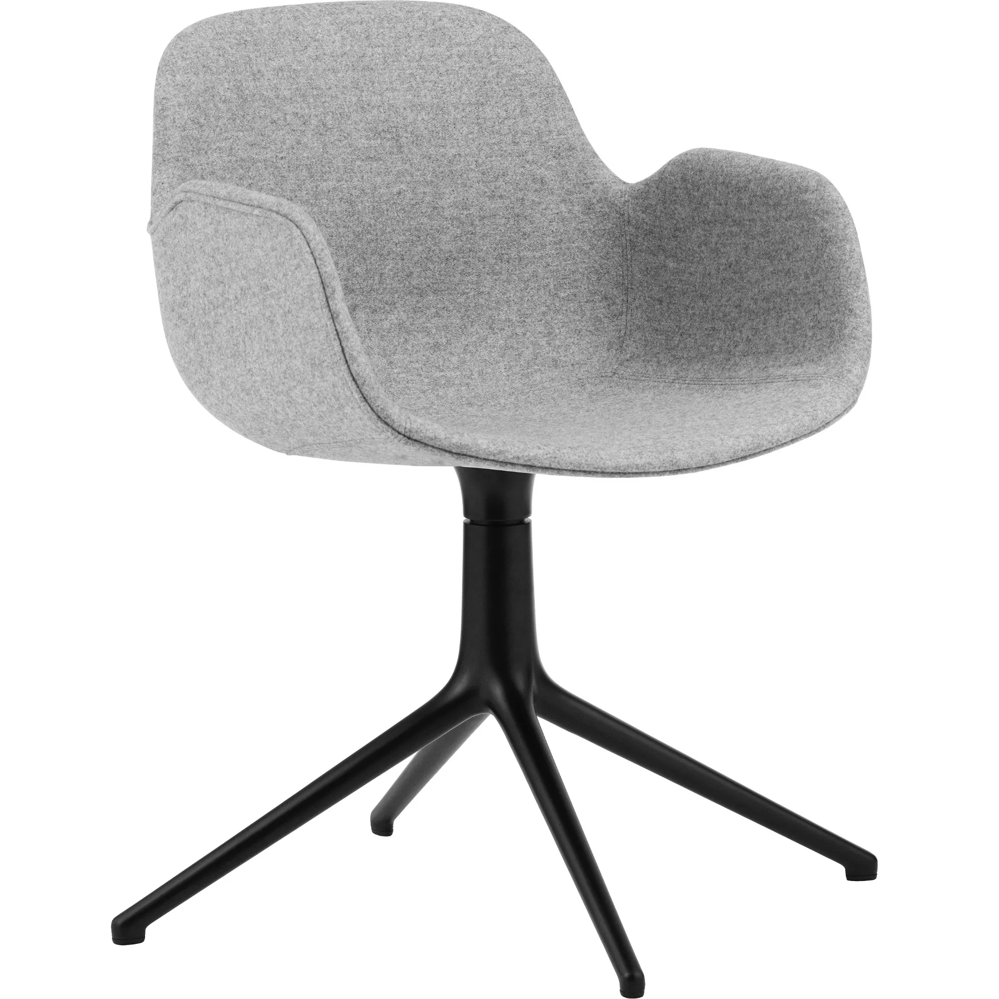 Drehsessel Form 4L Alu Schwarz Gepolstert