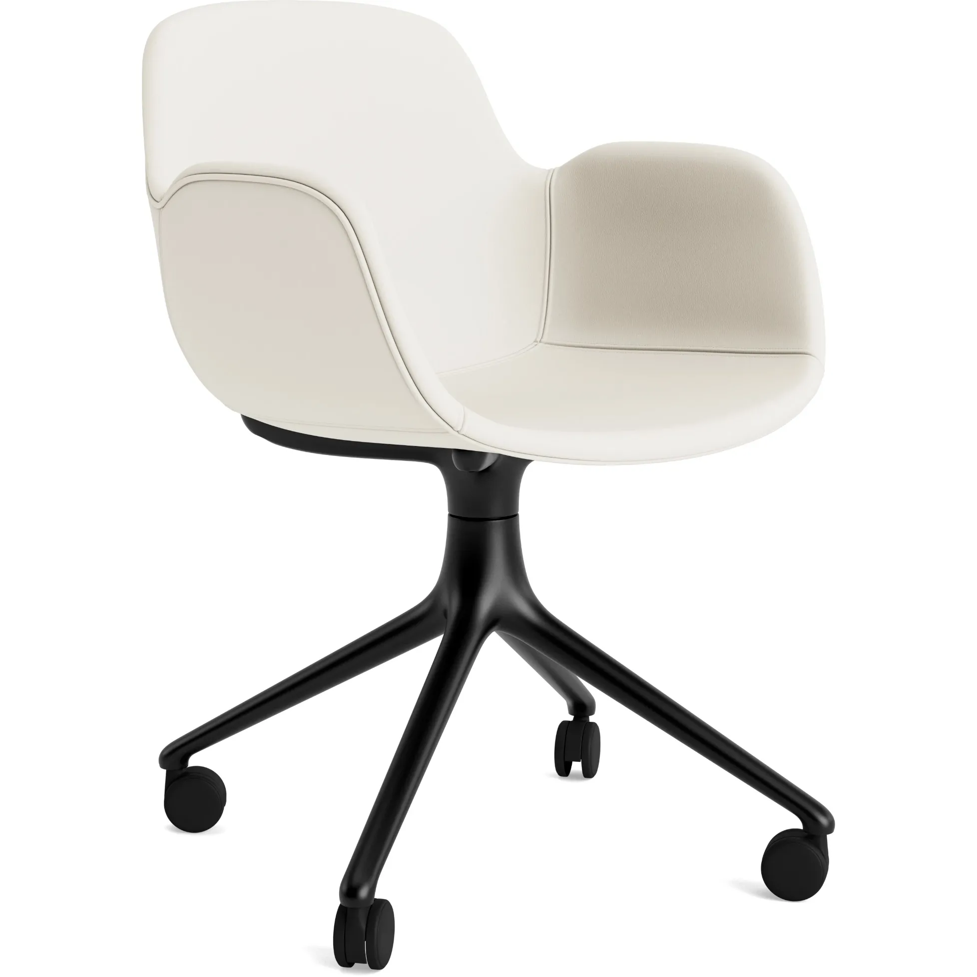 Drehsessel Form 4W Schwarz Alu gepolstert