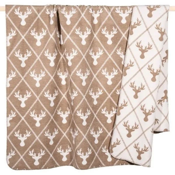 pad Decke Canada Hirschköpfe Beige (150x200cm)