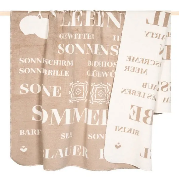 pad Decke Vita Sand mit Sommer Schlagworten (150x200cm)