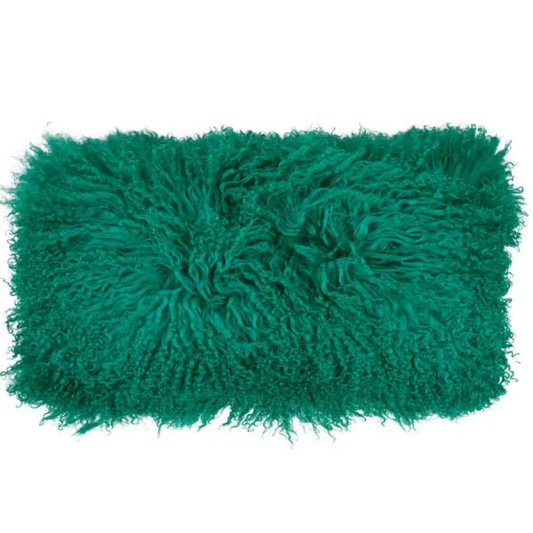 pad Kissenhülle Lammfell Kissen Glory Dark Green  (30x50cm)