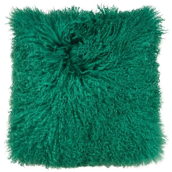 pad Kissenhülle Lammfell Kissen Glory Dark Green  (40x40cm)