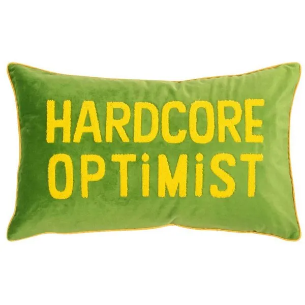 pad Kissenhülle Letters Hardcore Optimist Gelb (30x50cm)