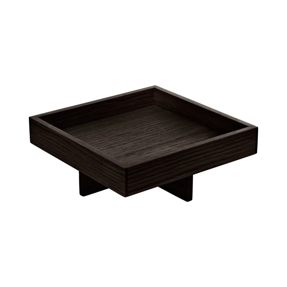 PLAYGROUND ANANTI Menage quadratisch auf Fuß Wenge 4cm Höhe, 18x18cm