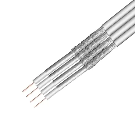 5m Quad SAT-Kabel 4fach Koaxkabel Bundware Weiss