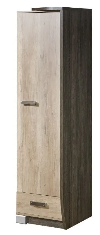 Drehtürenschrank / Kleiderschrank Sichling 17, Rahmen Rechts, Farbe: Eiche Braun - Abmessungen: 193 x 50 x 58 cm (H x B x T)