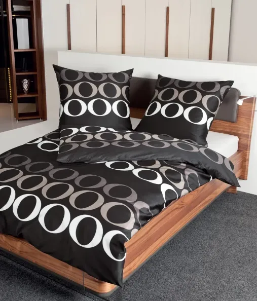 Mako Satin Bettwäsche Palermo taupe dunkelbraun